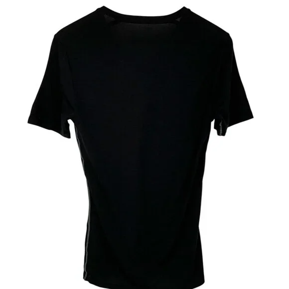 Icebreaker Merino Anatomica Short Sleeve V Neck T Shirt Heather Black Size Small - Picture 4 of 6